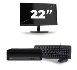 HP EliteDesk 800 G6 USFF - Intel Core i3-10. Generation - 8GB RAM - 256GB SSD - Windows 11 + 1x 22 Zoll Monitor