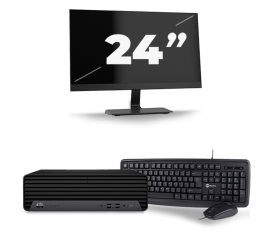 HP EliteDesk 800 G6 USFF - Intel Core i3-10. Generation - 8GB RAM - 256GB SSD - Windows 11 + 1x 24 Zoll Monitor