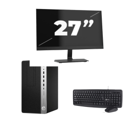 HP Prodesk 600 G5 Micro Tower – Intel Core i3 (8. Generation) – 8 GB RAM – 256 GB SSD – Windows 11 + 1x 27-Zoll-Monitor