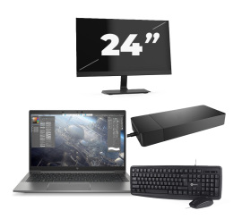 HP ZBook Firefly 14 G8 - Intel Core i7 11. Generation - 14 Zoll - 16GB RAM - 256GB SSD - Windows 11 Home + 1x 24 Zoll Monitor