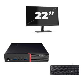 Lenovo ThinkCentre M700 USFF - Intel Core i5-6. Generation - 8GB RAM - 256GB SSD - Windows 11 + 1x 22 Zoll Monitor